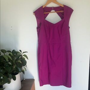 White House Black Market Magenta Backless Dress